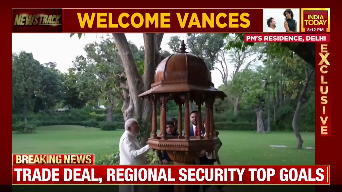 PM Modi meet US Vice President JD Vance, his wife Usha Vance and their three children at his 7, Lok Kalyan Marg residence in Delhi. Here's what Kellie Hock, Senior Counselor, McLarty Associates, said about Vance's visit. Kellie Meiman Hock #JDVance #Newstrack