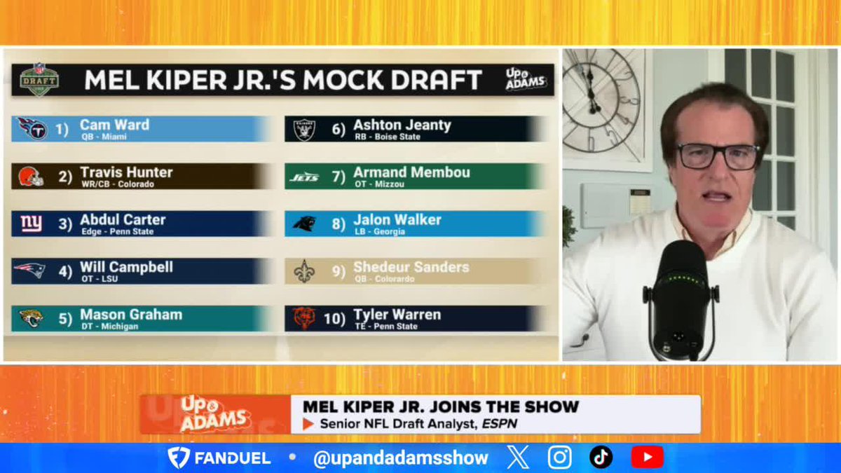 Mel Kiper's most CONFIDENT RB predictions: 🏴‍☠️ Raiders at 6: RB Ashton Jeanty 🐴 Broncos at 20: RB Omarion Hampton Kay Adams | Mel Kiper Jr.
