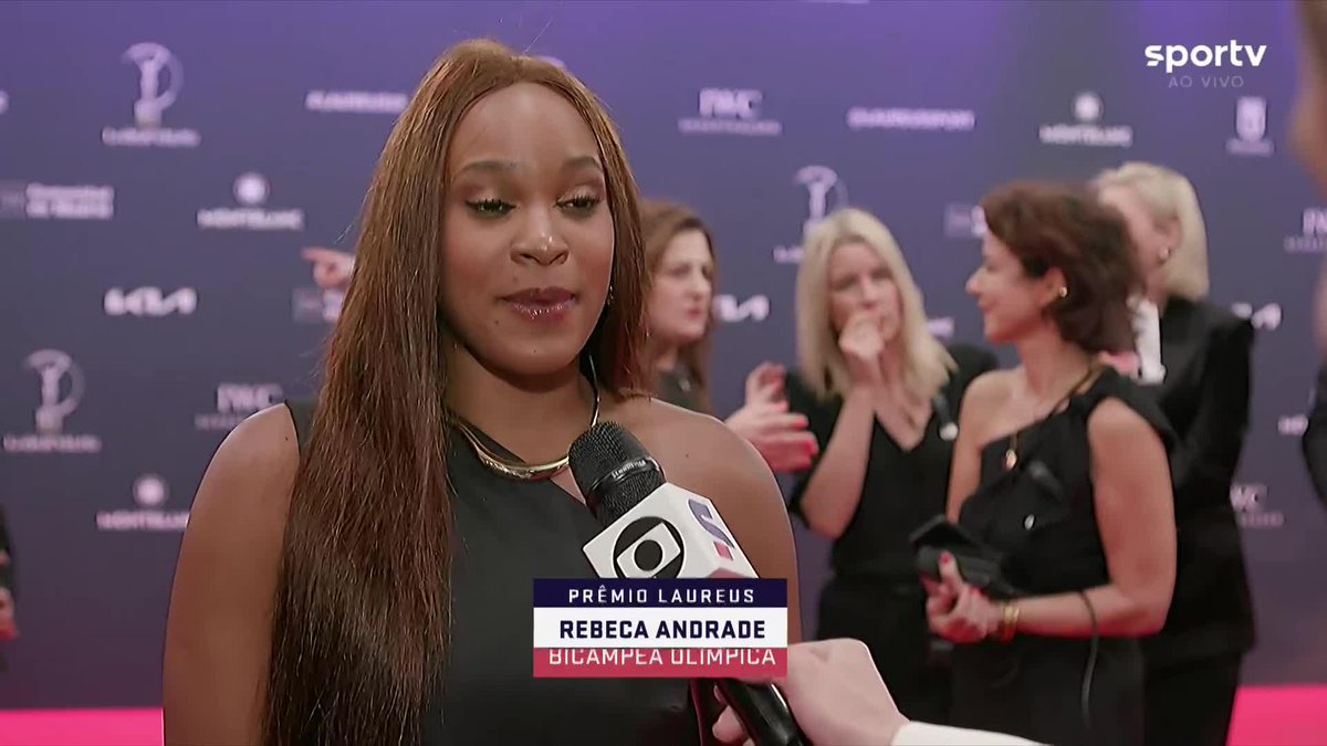 Rebeca Andrade, no tapete vermelho do Prêmio Laureus: "Me sinto muito honrada. É valorização do meu trabalho. É o mundo enxergando tudo o que a gente é"