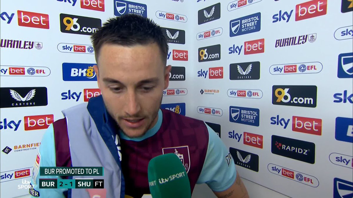 🗣️ "I'm not sure many people will get much sleep tonight, and I'm not sure where you'll find me!" The celebrations have begun for Josh Brownhill and Burnley! 🎉 🎙️ @KatieShanahan3 #BURnSHU | #ITVFootball