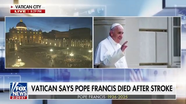 BREAKING: The Vatican has revealed Pope Francis' cause of death to be a stroke.
