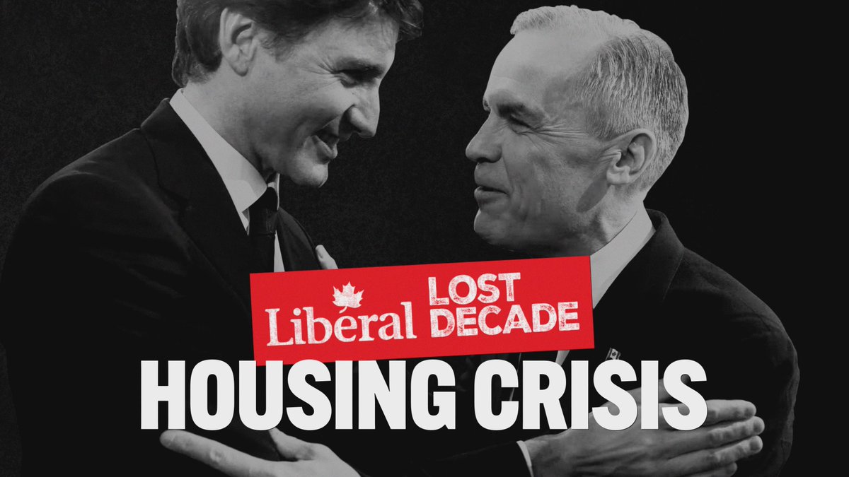 The Carney-Trudeau Liberals DOUBLED housing costs after a decade in power. A new Conservative government has a plan to build 2.3 million more homes over 5 years and restore the dream of homeownership in Canada. Vote for Change. Vote to build homes you can afford. Vote Conservative.