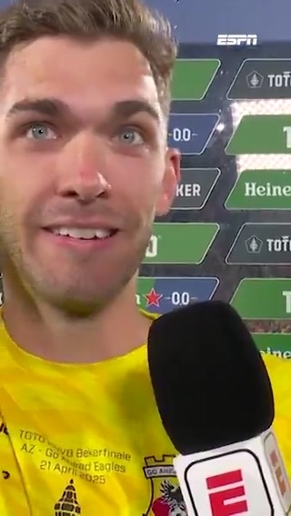 Jari De Busser heeft er geen woorden voor 💛❤️ #AZGAE #KNVBBeker
