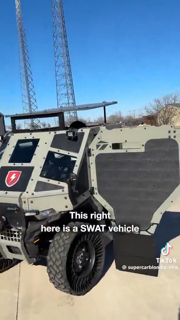 Great, an armored vehicle for police to use inside buildings. There's no way this will be misused to arrest American citizens who want to go to church when the cold is going around, citizens who have the wrong piece of plastic on their pistol, etc... No way I say... 🤨 #PoliceState #armor #ArmoredVehicle #cops