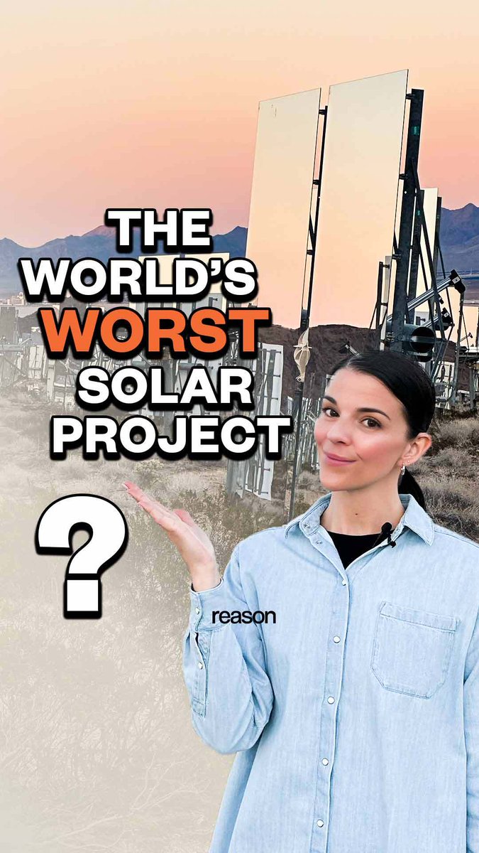 This is Ivanpah, a solar power facility in the Mojave Desert. Fifteen years ago they got a $1.6 billion loan from the Department of U.S. Department of Energy. Now 11 years later the facility is closing. So Reason’s Bess Byers wants to know, is this the worst solar project ever?