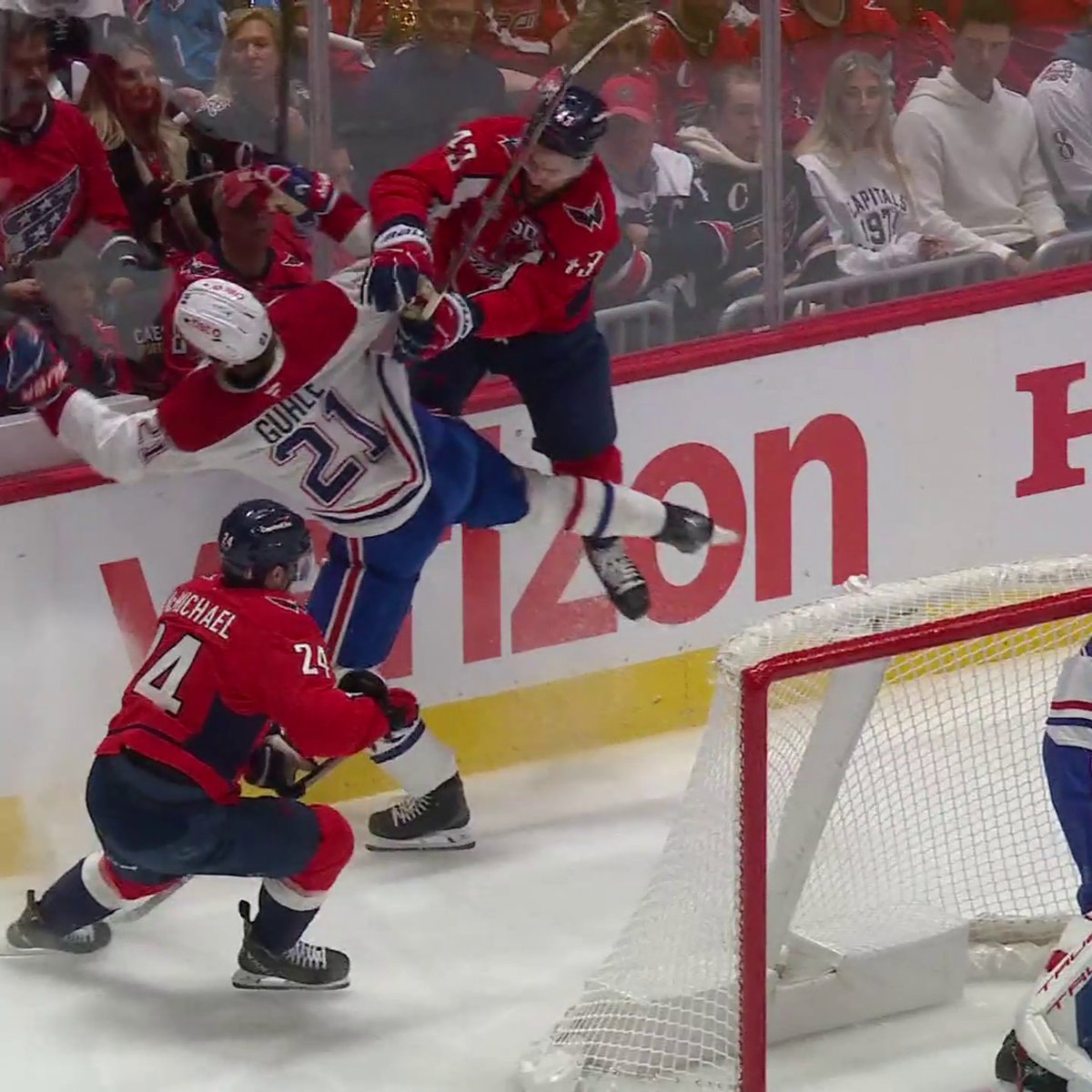 Tom Wilson setting the tone early 💥 📺 Game 1: Canadiens-Capitals on ESPN 🍿