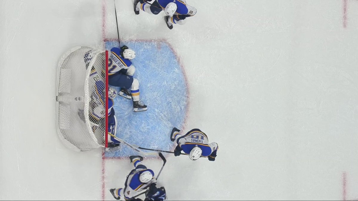 The Jets scored after a puck deflected off rookie Jimmy Snuggerud's skate... ...but Snuggerud redeemed himself for the Blues with 2 seconds left in the first period ๐