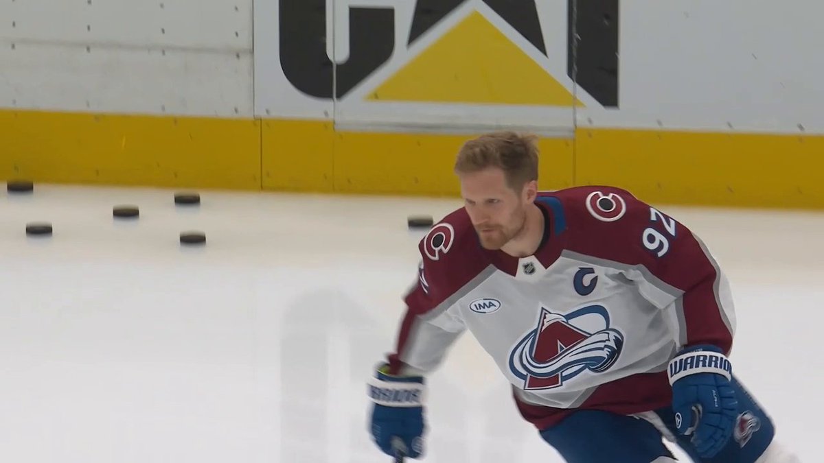 Gabriel Landeskog is on the ice for warmups! 👀 #StanleyCup 🇺🇸: ESPN ➡️ 🇨🇦: Sportsnet or stream on Sportsnet+ ➡️