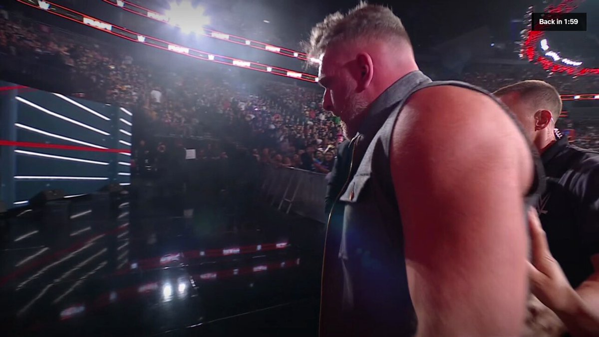 It's been almost 5 minutes and Pat McAfee is still selling that chokehold. I don't know why but I think we getting GUNTHER vs. Pat McAfee very soon 👀 #WWERaw
