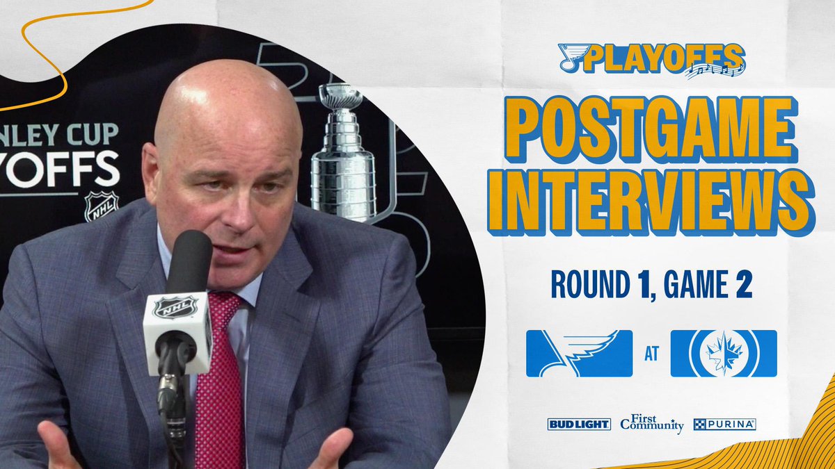 “We're gonna go home, we're going to be in front of our frenzied crowd, and we're going to have an opportunity to hold serve at home. We have to get ready for Game 3." Hear from Jim Montgomery after Game 2 in Winnipeg. #stlblues