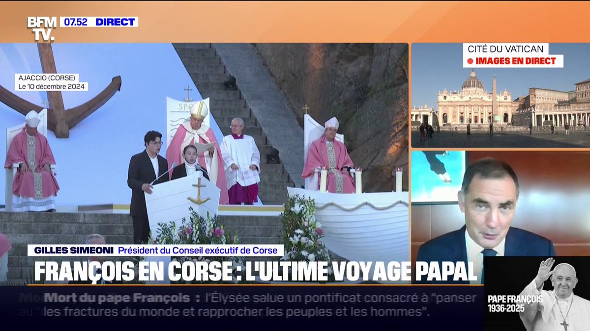 Pape François en Corse: "C'était une journée de ferveur populaire", se souvient le président du Conseil exécutif de Corse