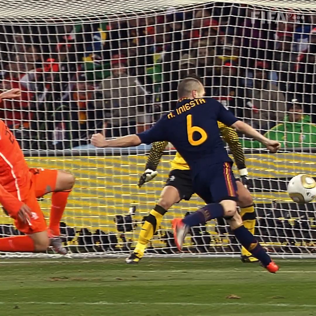 Goals are scored every time in the game of football but goals scored to secure a trophy is the best Here are 10 greatest goals in football Finals A Thread 1. Andres Iniesta's historic goal against Netherland to give Spain their first ever World Cup