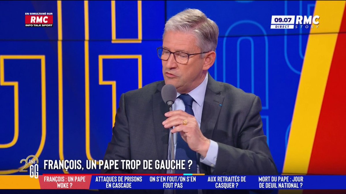 ⛪ François, un pape trop de gauche ? 🗣️ Emmanuel de Villiers : "C'est un choc mondial. Mais tant que le pape n'est pas inhumé, il est déplacé de faire des commentaires critiques." #GGRMC
