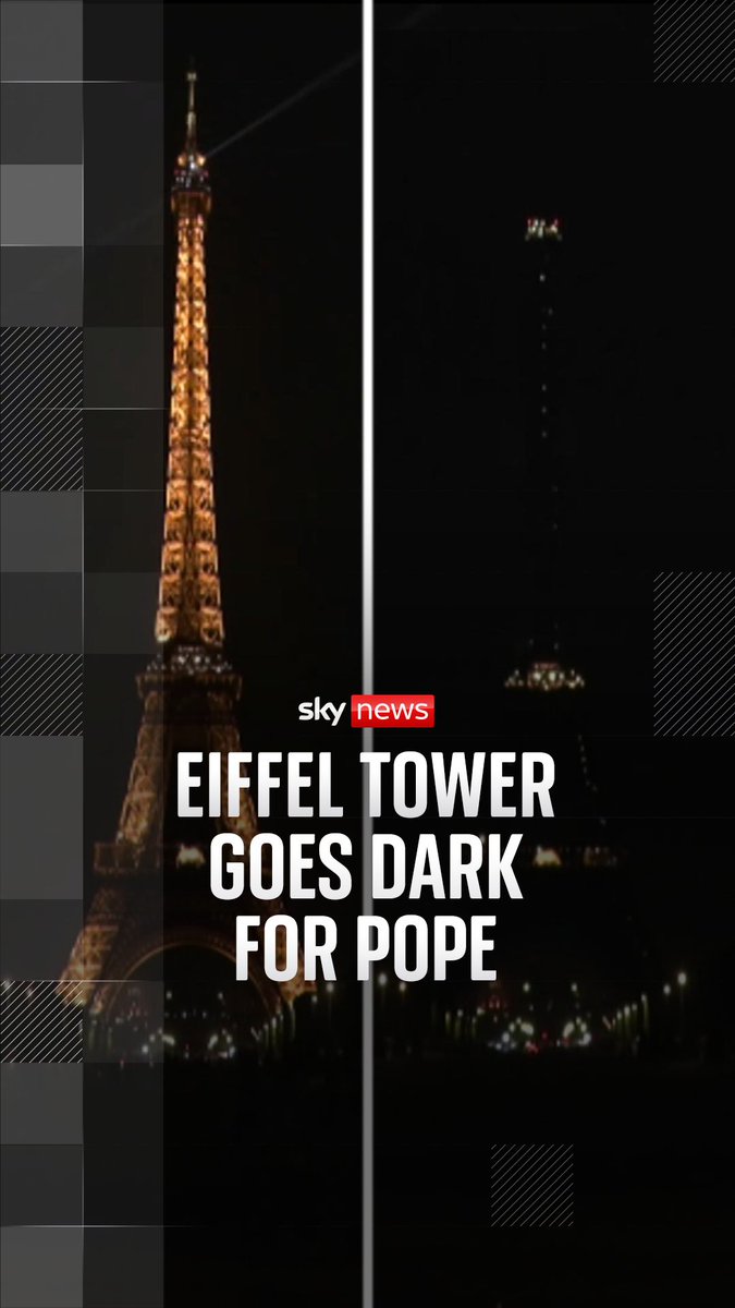 The world-famous landmark went into darkness around midnight to honour the memory of Pope Francis, who died at the age of 88. Latest: