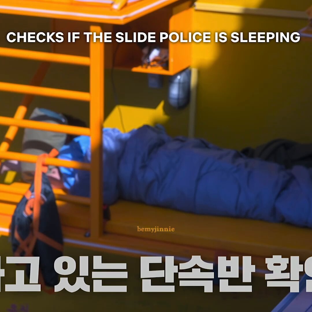 even on the lasst day 🤣 kim seokjin the slide police is watching!!