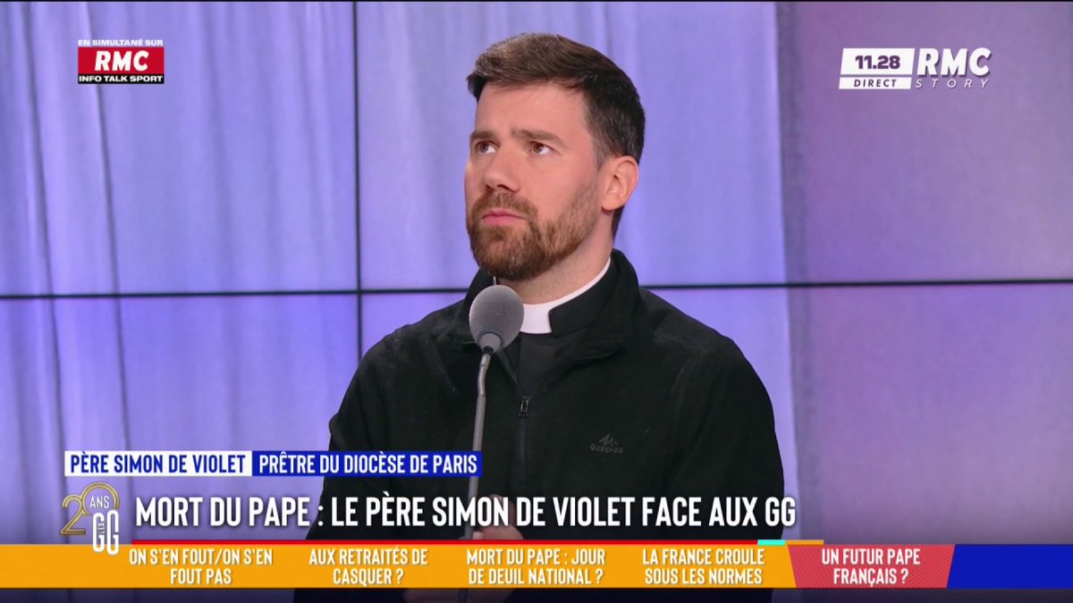 🎙️ Mort du pape un lundi de Pâques : "Le timing est providentiel", assure le père Simon de Violet, prêtre du diocèse de Paris #GGRMC