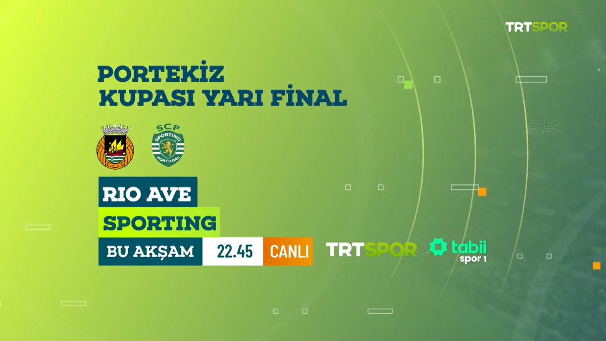 🇵🇹 Portekiz Kupası heyecanı TRT ekranlarında devam ediyor! 🤩 🇹🇷 Demir Ege Tıknaz'ın formasını giydiği Rio Ave, yarı final maçında Sporting'i konuk ediyor. 📌 Rio Ave - Sporting 🕥 22.45 📺💻📱 TRT Spor 🤝 tabii spor