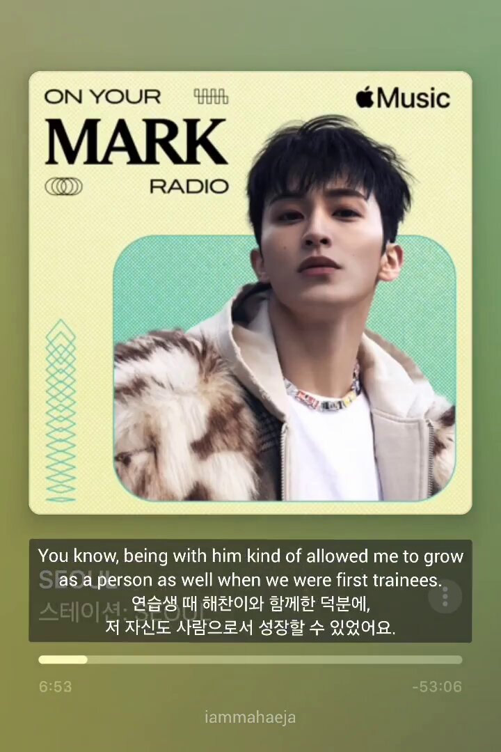 🐯 tau ngga, dari awal masa trainee, bareng haechan tuh bener-bener bikin aku tumbuh juga sebagai pribadi. aku kan asalnya dari canada, dan waktu itu aku masih belum ngerti budaya korea sama sekali. tapi pas mulai kenal anak-anak, terutama haechan, dan kita bener-bener deket banget sampai kayak nempel terus tiap hari, dari situ aku mulai kenal lebih dalam sama dia dan juga belajar soal budaya korea. dia bantu aku banget buat berkembang dan ngebantu aku adaptasi sama tradisi korea juga. dalam tradisi korea, perbedaan umur itu penting banget haechan itu lebih muda setahun dari aku, tapi walau cuma setahun, itu udah dianggap beda generasi. jadi biasa disebutnya ‘dongsaeng’, kayak adik laki-laki gitu. dan jujur, aku sebelumnya nggak pernah punya dongsaeng - nggak pernah punya adik beneran. nah, lewat hubungan aku sama haechan, aku jadi belajar banyak hal tentang hidup juga sih. makanya, buat aku, rasanya emang paling pas kalau yang jadi featuring dari member NCT di album ini tuh haechan.