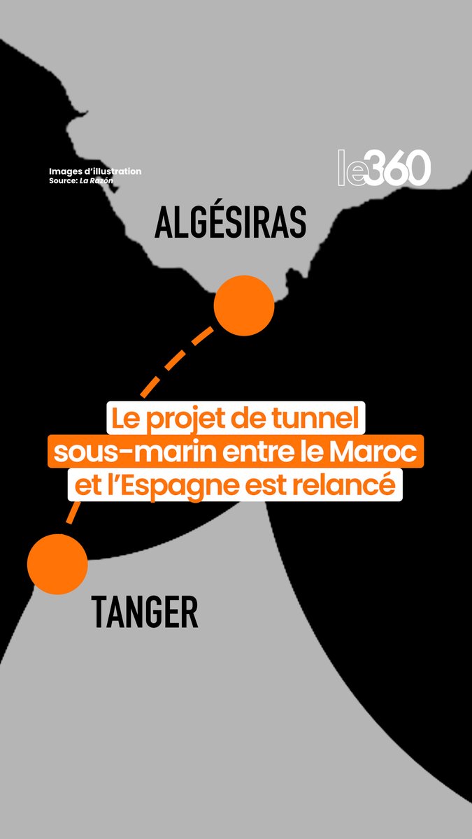🇲🇦🇪🇸 Le projet de tunnel sous-marin entre le Maroc et l'Espagne, en gestation depuis 1979, est réactivé. Cette liaison ferroviaire de 60 km, dont 28 km sous la mer Méditerranée, prévoit de relier Tanger à Algésiras d'ici 2040.