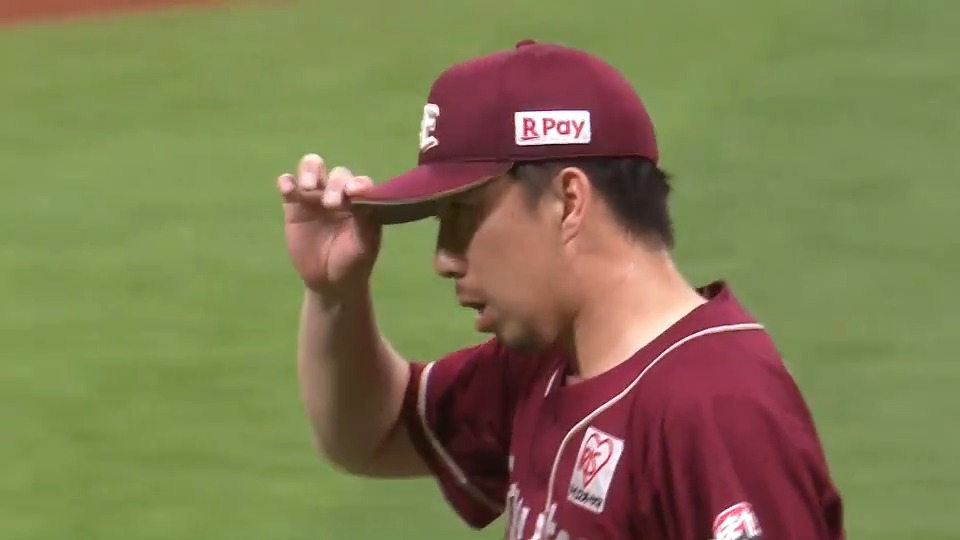 【7回裏終了:F 2-1 E】 2者連続三振!! #今野龍太 選手が満塁のピンチを無失点に切り抜ける! #RakutenEagles #キ!