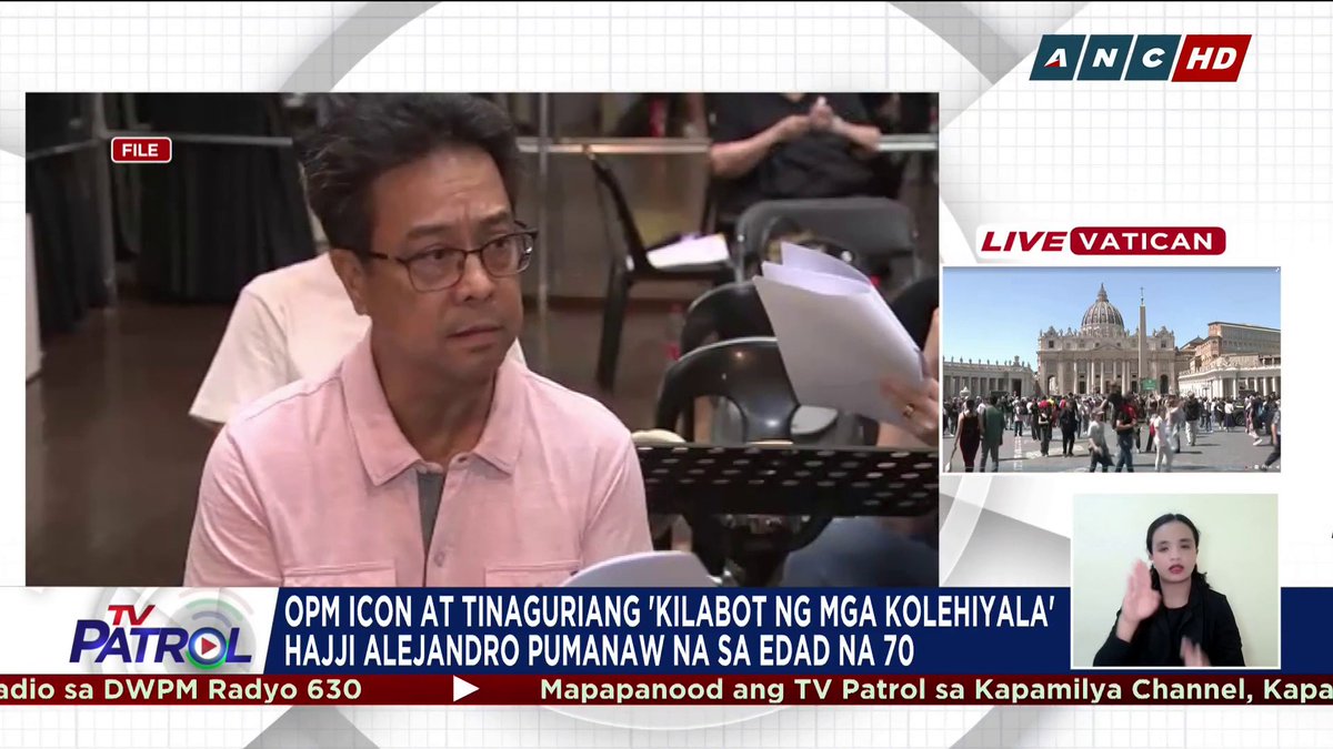 Salamat sa musika, Hajji. Pumanaw na ang isa sa mga haligi ng OPM na si Hajji Alejandro sa edad na 70, ayon sa kaniyang pamilya. Buong ulat: