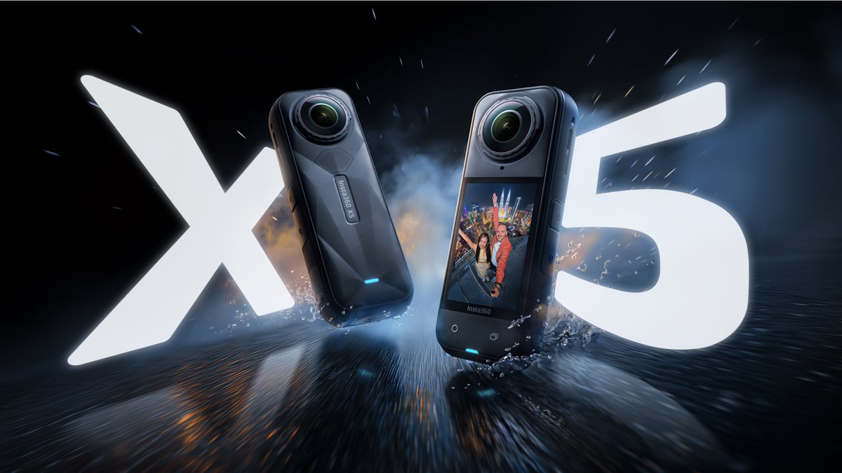 It's official, Insta360 X5 is here 🥳 Meet the smartest, toughest 360° camera ever: 8K 360° video, upgraded 1/1.28" sensors, new PureVideo Mode for low light, replaceable lenses, 3hr battery life, and a whole lot more. Grab yours today with free shipping: