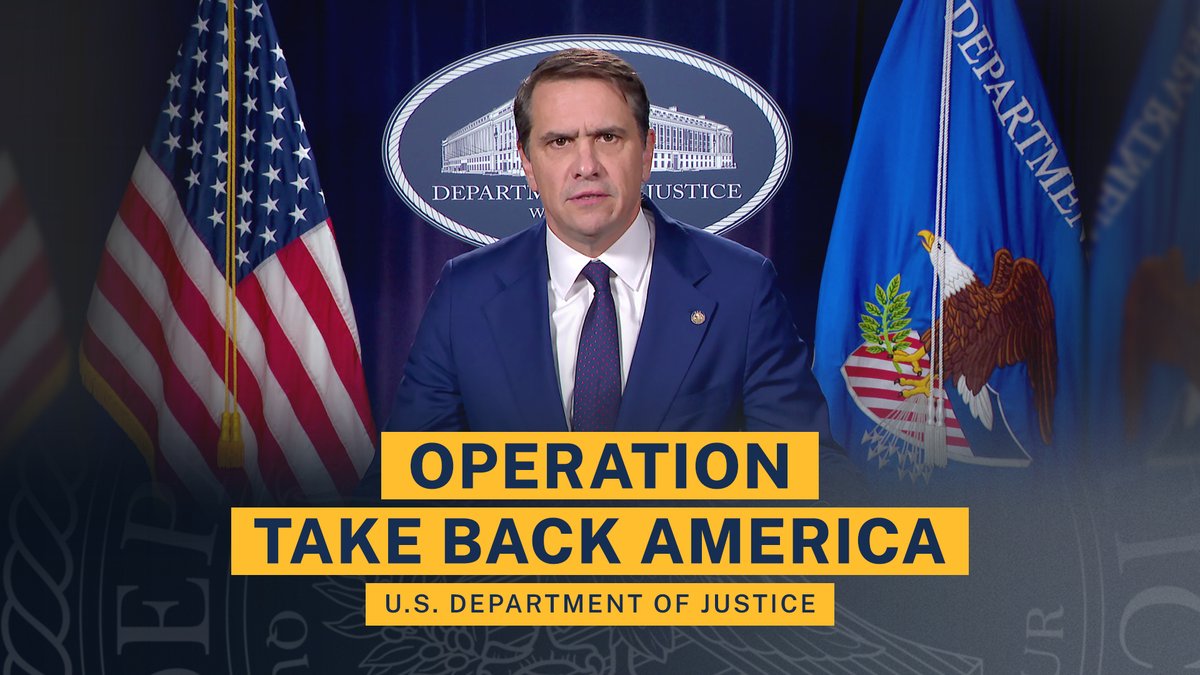 Under President Donald J. Trump Trump and Attorney General Pamela Bondi, the Justice Department is all-in on #OperationTakeBackAmerica – a bold effort to stop illegal immigration, dismantle cartels, and protect our communities from violent crime. Hear from Acting AG Todd Blanche about how U.S. Attorneys are bringing real results, week after week.
