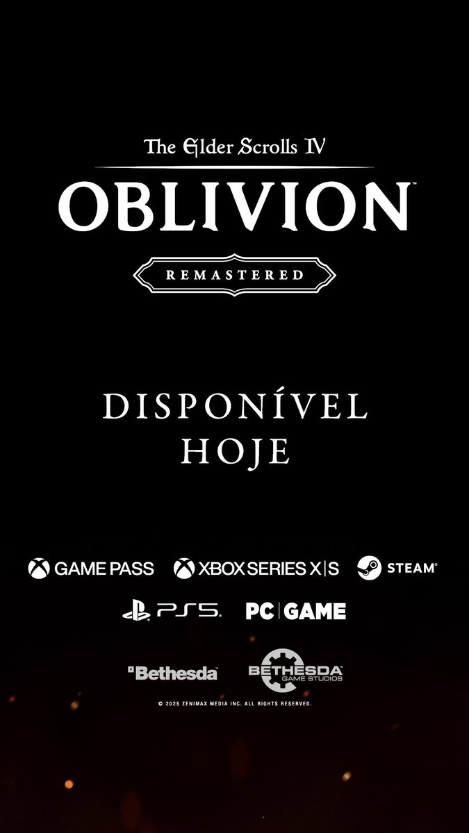 Das cinzas, uma figura heroica surgirá... Cyrodiil aguarda! The Elder Scrolls IV: Oblivion Remastered já está disponível!