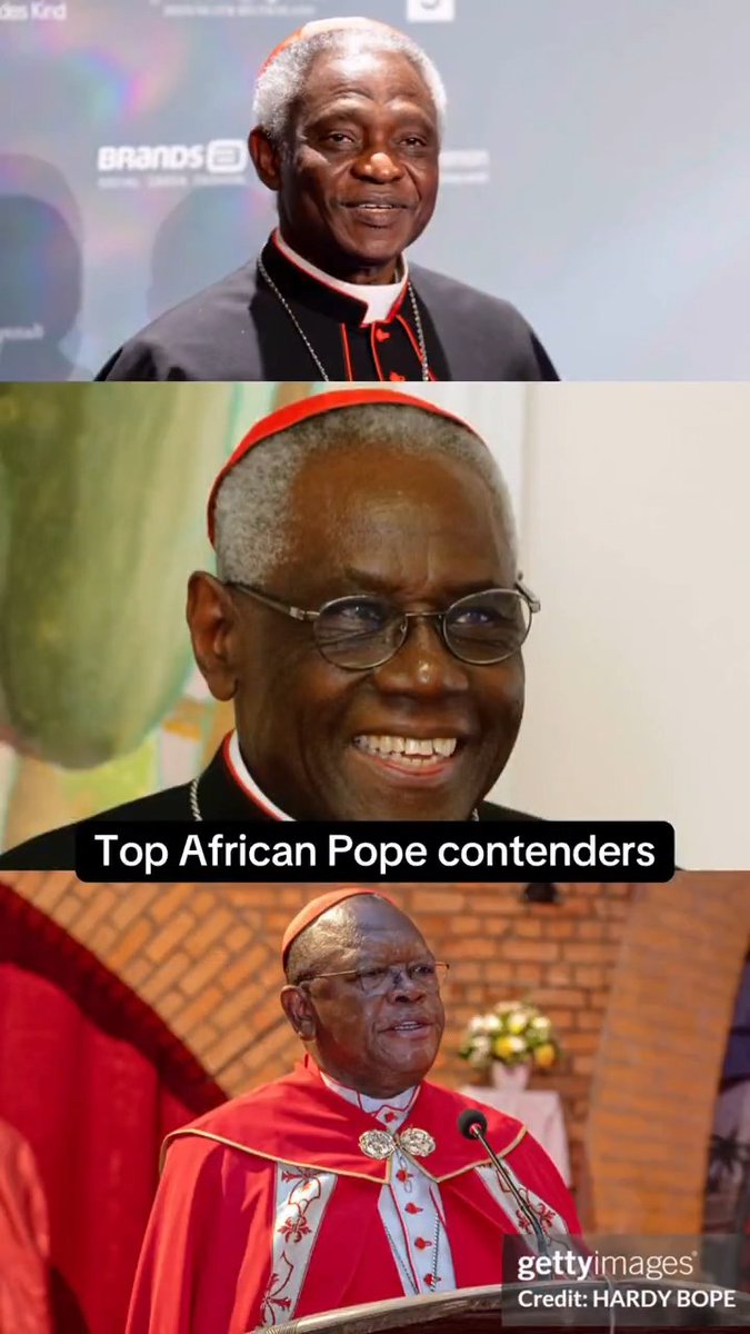 These are the 3 African cardinals who could be the next Pope: 🇬🇭 Peter Turkson, 🇬🇳 Robert Sarah, and 🇨🇩 Fridolin Ambongo. But is the Catholic Church ready for the first Black Pope in 1,500 years?