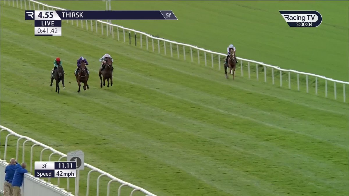 Impressive! 🚀 100,000gns purchase Jan Steen (Sergei Prokofiev) announces himself in style on debut under Clifford Lee for Karl Burke and Amo Racing 🟣 Thirsk Racecourse