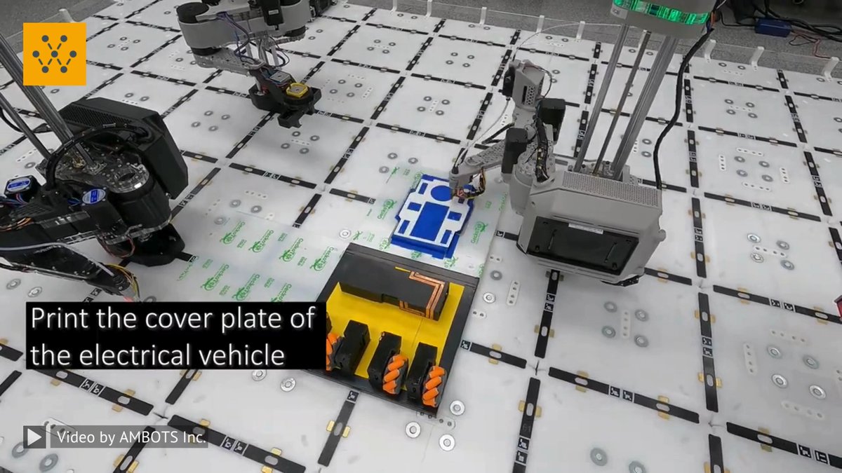 Autonomous Swarm Manufacturing of an Electric Vehicle This one-minute demo showcases the concept of a general-purpose factory, where a coordinated group of heterogeneous robots work together to autonomously assemble a fully functional mini electric vehicle. Video source: AMBOTS #3dprinting #robotics #tech #manufacturing -------------------------------- Stay ahead of the curve! Follow us now on our WhatsApp ( and Telegram ( channels and stay updated about the cutting edge.