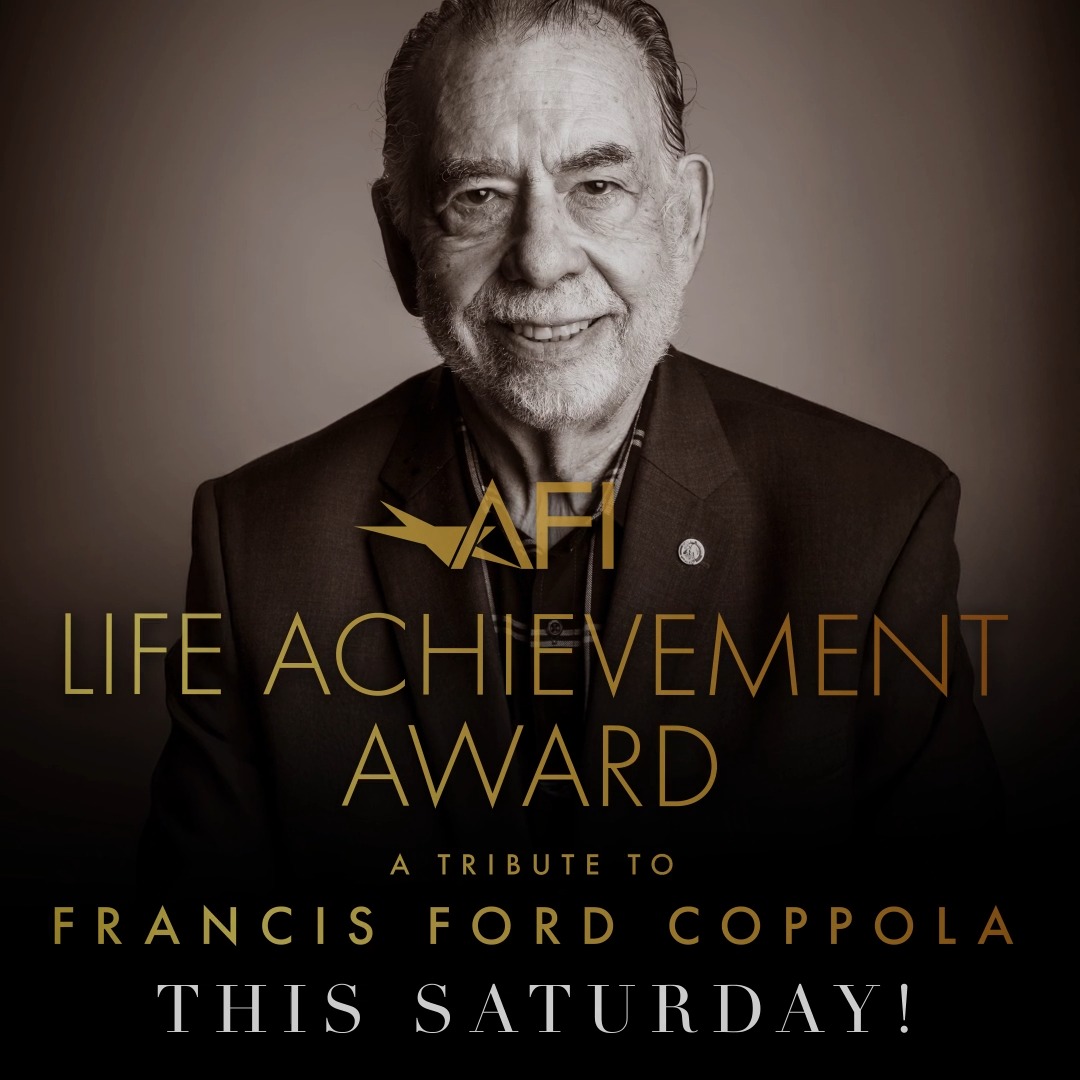 🎬🌟 This Saturday, Hollywood’s brightest stars come together to honor the legendary #FrancisFordCoppola at the 50th #AFILife Achievement Award. Follow us here—and across all AFI social channels—for red carpet moments & heartfelt tributes to the Godfather of American film. @Canva