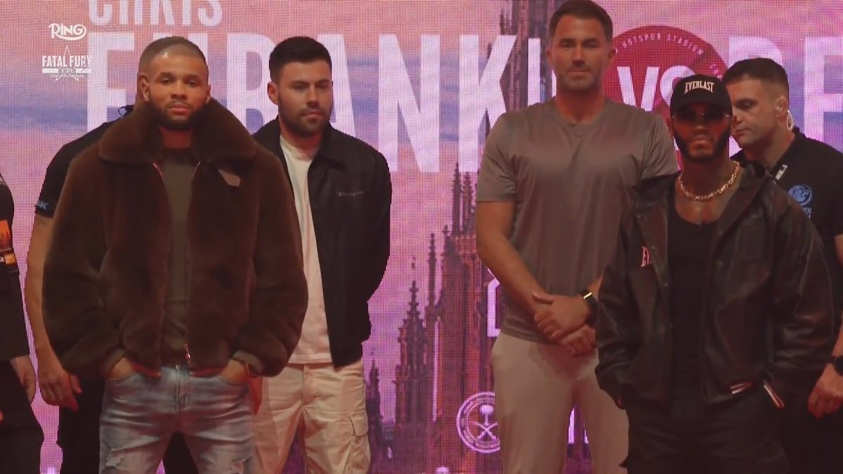 ‼️ Chris Eubank Jr and Conor Benn are kept at a distance for the first face-off of fight week. Buy the PPV NOW for The Ring's @FatalFury_PR: City of the Wolves card LIVE on DAZN and Sky 📺
