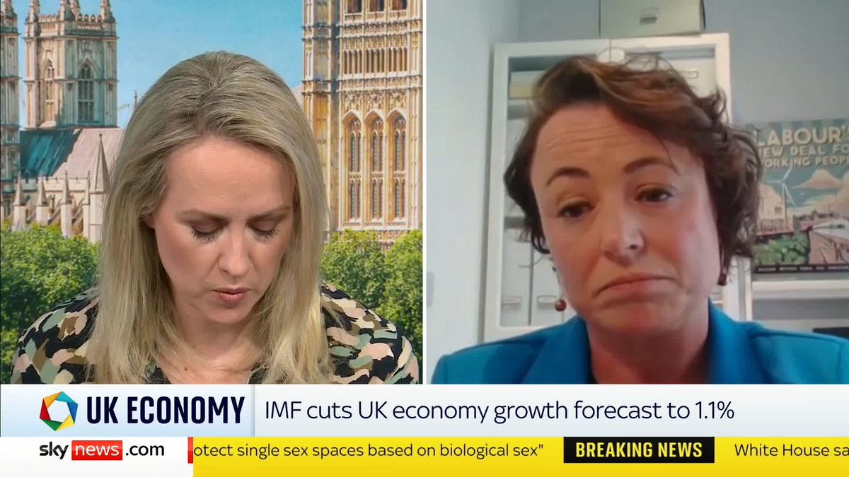 "Do you accept some responsibility?" Sophy Ridge presses schools minister Catherine McKinnell MP on the IMF's verdict on the UK's economic performance and the downgrade in growth. #PoliticsHub 📺 Sky 501, Virgin 602, Freeview 233 and YouTube