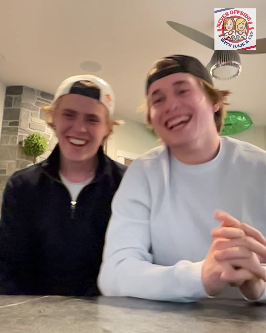 Macklin sees Will as a donkey... 🫏 Check out the new episode of Never Offside with Julie Petry and Cat (Belanger) Toffoli with guests Will Smith and Macklin Celebrini ➡️