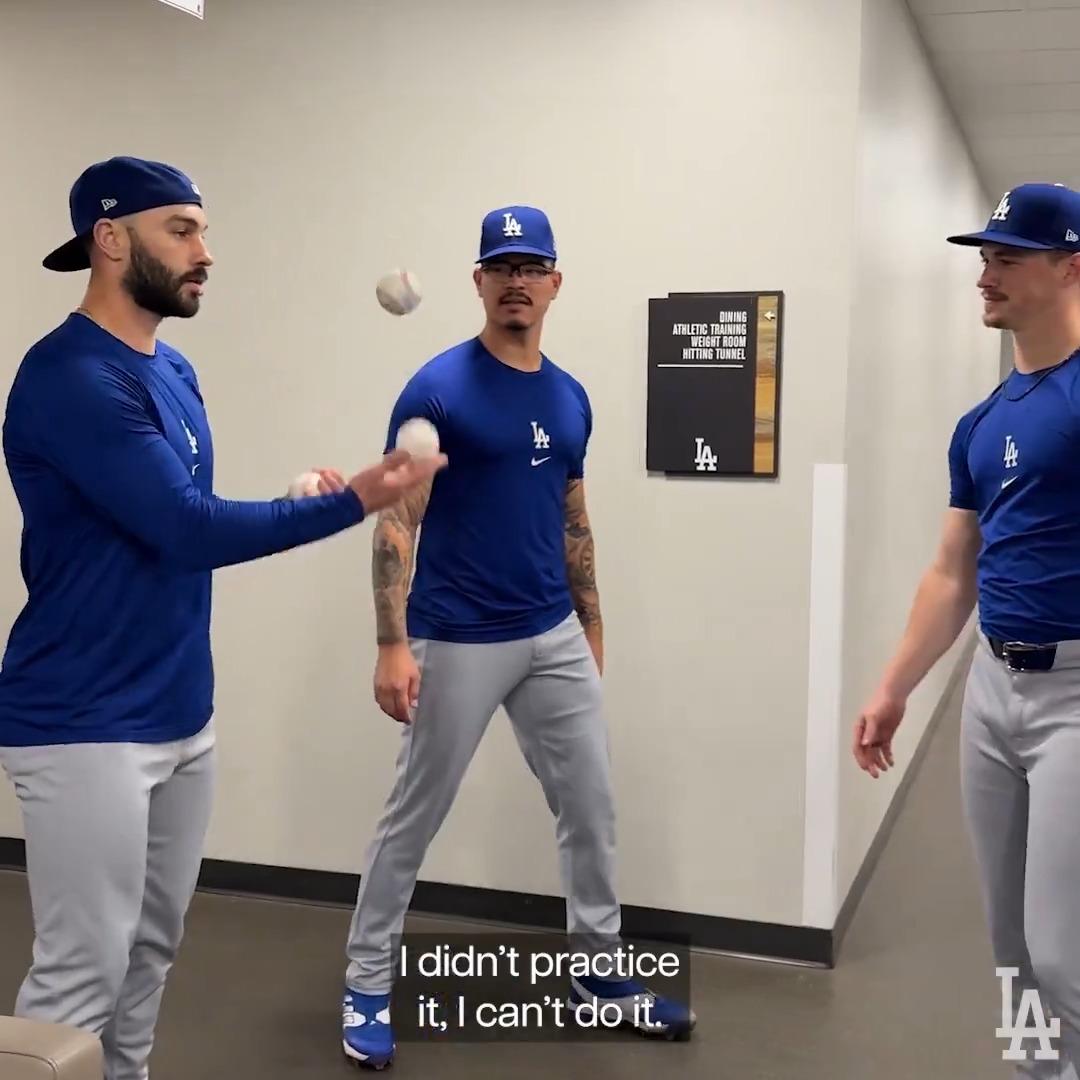 The rest of the guys wanted to get in on the juggling. 😂