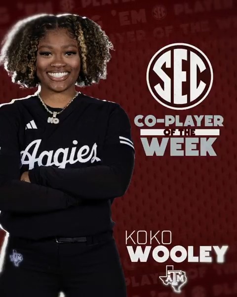 🥎 SEC Player of the Week: April 22 👍 Koko Wooley Texas A&M Softball x #SECSB