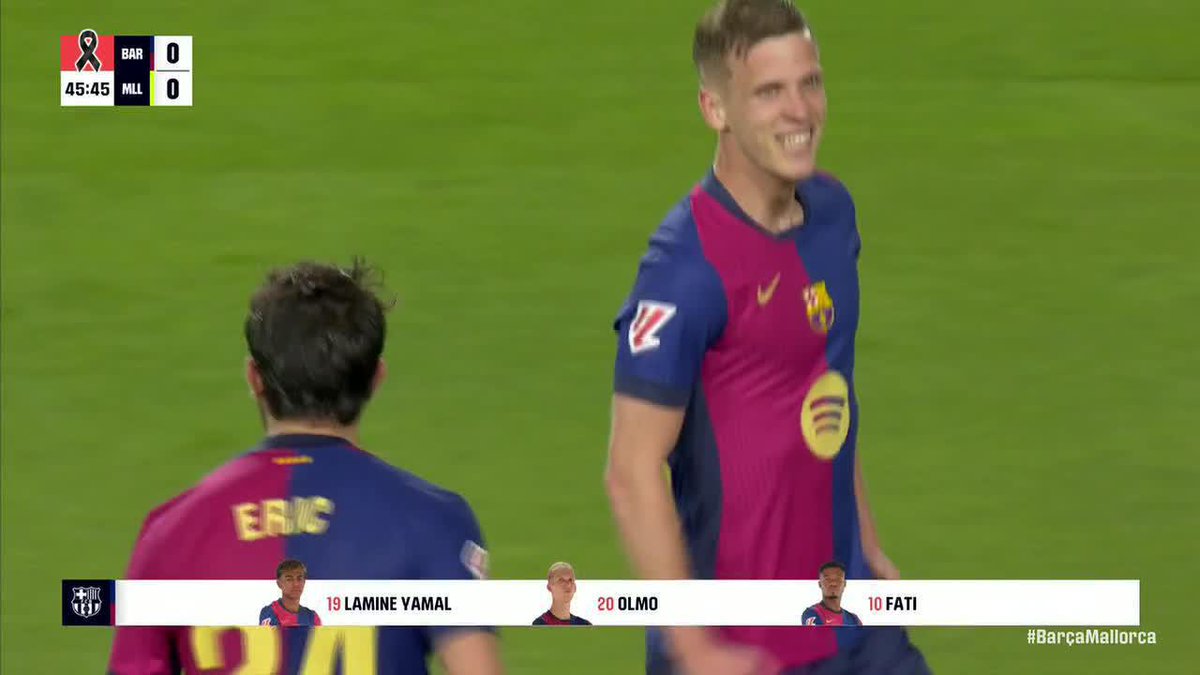DANI OLMO BREAKS THE DEADLOCK IN THE OPENING MINUTE OF THE SECOND HALF!