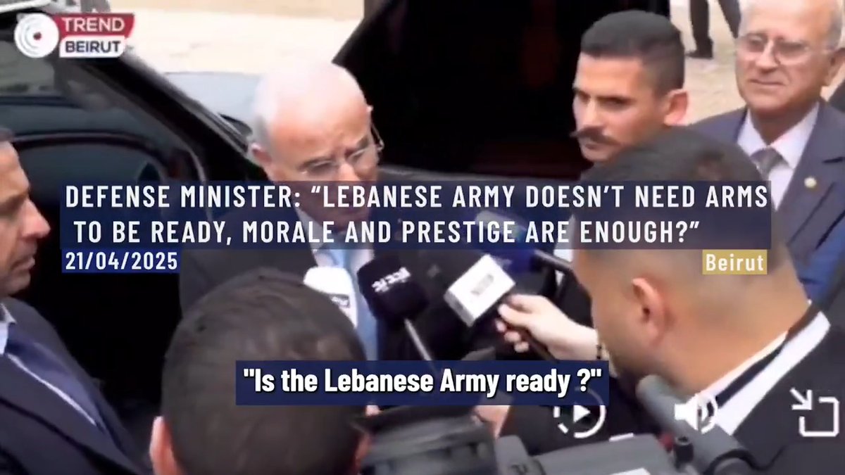 โก๏ธโญ๏ธAccording to the Lebanese Defense Minister, it's not weapons or strategy that protect a nation โ it's the 'morale' and 'prestige' of it's army. Lebanon, April 20th 2025