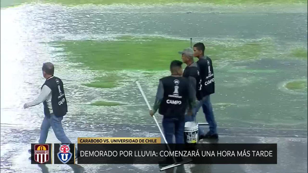 Muchísima lluvia y arranque DEMORADO en Carabobo vs. U. de Chile. 📺 Mirá TODA la CONMEBOL #Libertadores por #DisneyPlus Premium