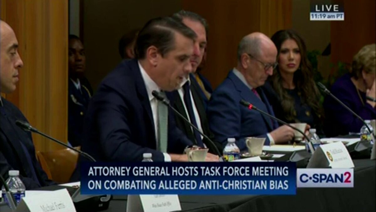 The Justice Department's Task Force to Eradicate Anti-Christian Bias held its first meeting today, with Deputy Attorney General Todd Blanche saying they "have witnessed actions that suggest an underlying bias against people of faith, particularly Christians."