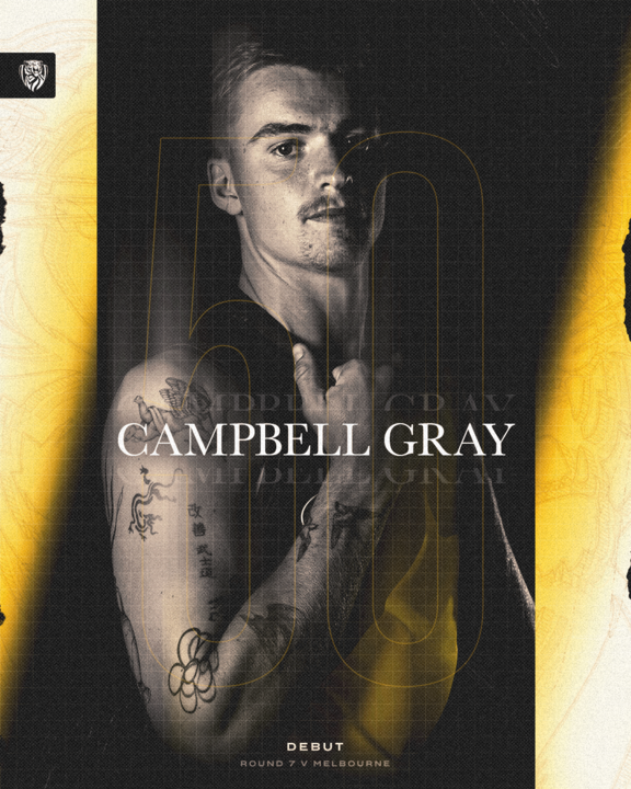 50 Shades of Gray 👀 Campbell Gray will make his AFL debut tomorrow night 🙌