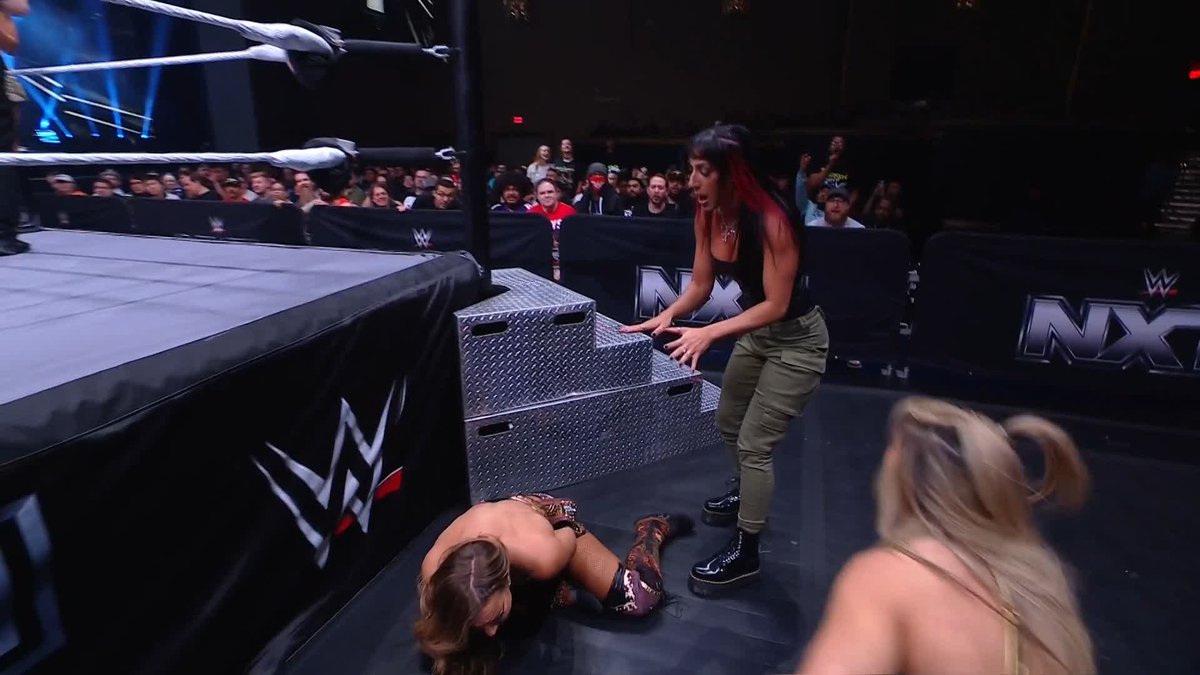 Welp, that's not what Jacy Jayne or Fallon Henley had in mind 😅 #WWENXT