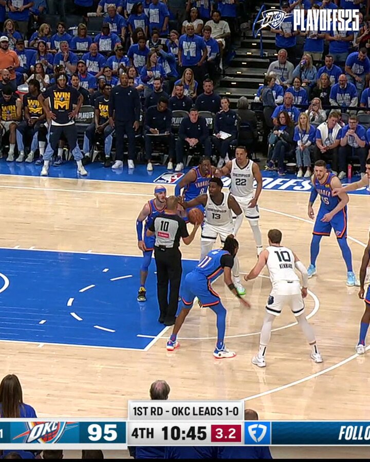 Jump ball. Block. Slam. 💥 THIS is Thunder basketball 🗣️