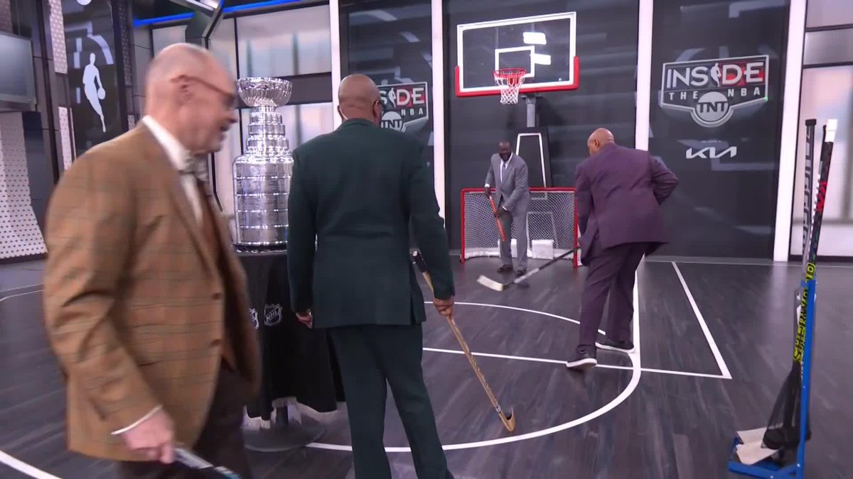 "Chuck you got your stick backwards" 😂 The Fellas tried their best with the hockey setup 🏒😭