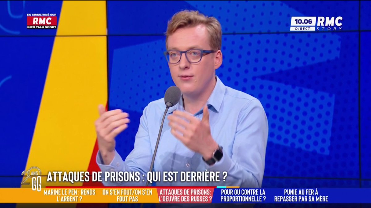 🤔 Attaques de prisons : qui est derrière ? 🗣️ Antoine Diers : "Je penche pour une rencontre entre les narco-racailles et l'ultragauche. À l'image de ce qui peut se faire au niveau politique, avec des connexions de LFI dans certains milieux." #GGRMC
