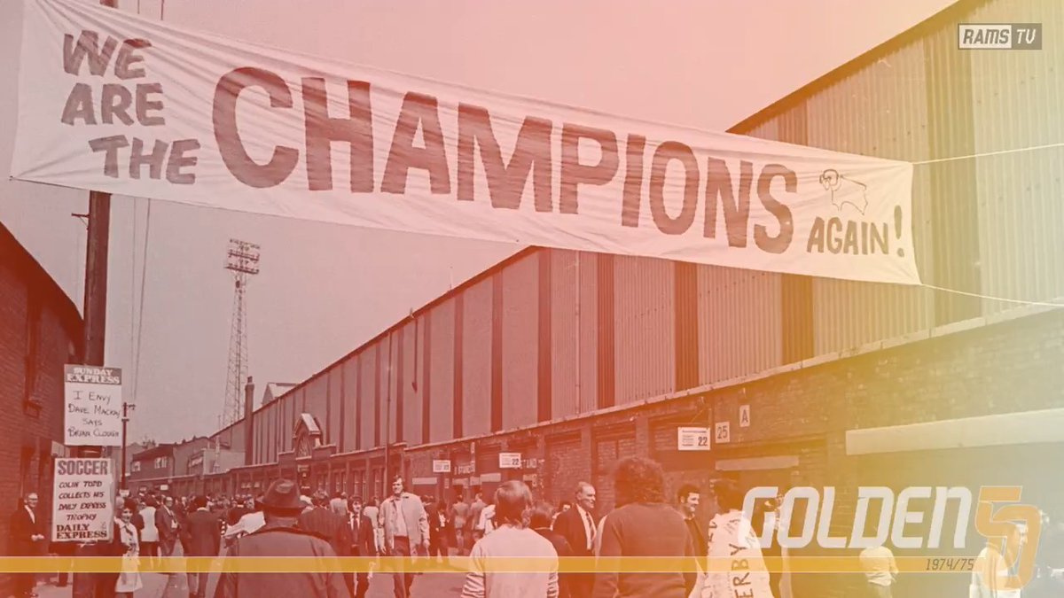 Champions of England for the second time. 🏆🏆 Today marks 50 years since Derby County's legendary 1974/75 First Division triumph. 🖤