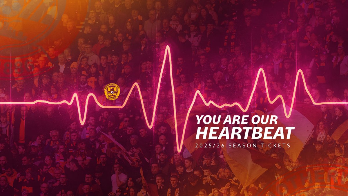 Like every body, Motherwell Football Club needs a heartbeat to function. You, the supporters, are what keeps this club alive 📈 We simply wouldn’t be here without you. You’re our heartbeat. Season Tickets for the 2025/26 campaign are now on sale 👇