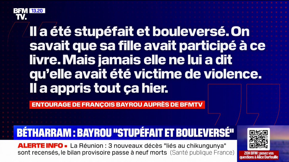 Témoignage de la fille de François Bayrou sur les violences à Bétharram: le Premier ministre se dit "stupéfait et bouleversé"