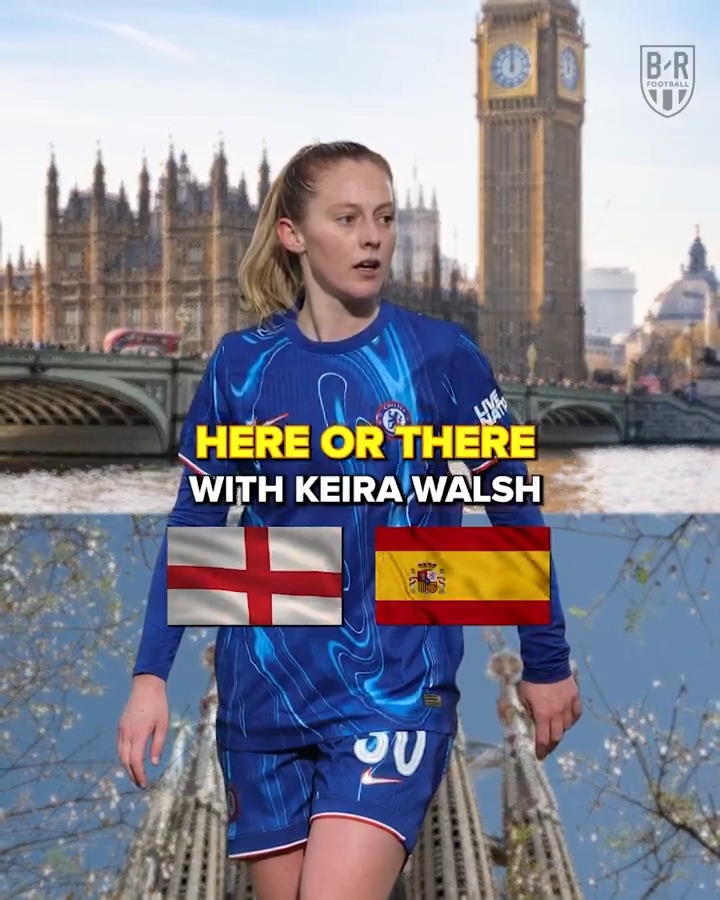 Keira Walsh has played in both England and Spain—so she's well placed to pick Here or There 🏴󠁧󠁢󠁥󠁮󠁧󠁿🇪🇸